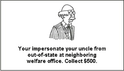 Pick social worker's pocket. Collect $100.